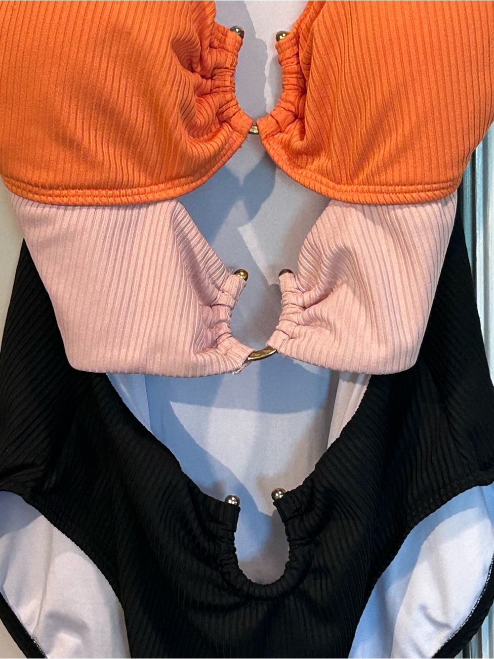 Cutout Ribbed Colorblock One-Piece Swimsuit - Picture 8 of 16